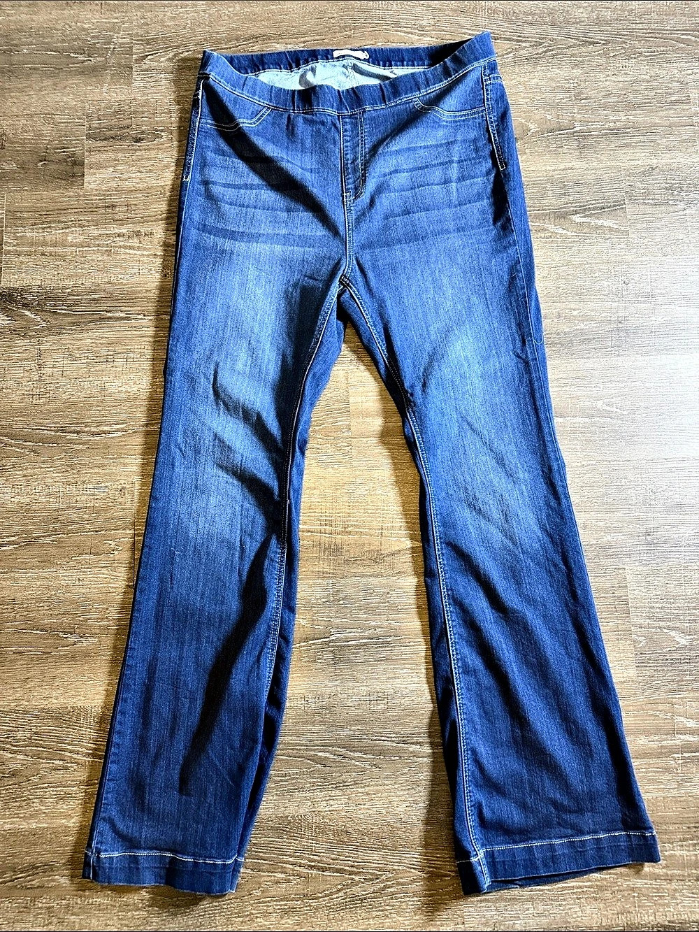 MS. CELLO Pull On Flare Jeggings Blue 2X